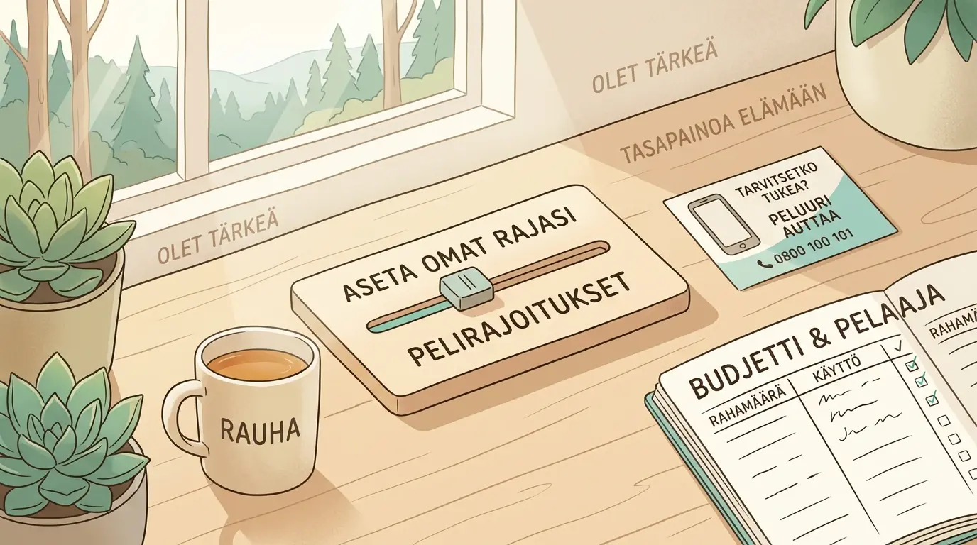 Rauhallinen näkymä pelaamisen rajoista, tukipalveluista ja taloushuolen pysäyttämisestä